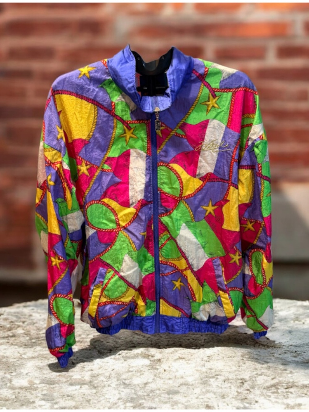 Vintage 90s Jackie Vital Hot Line Collection Windbreaker Jacket Size L